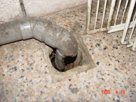 老鼠經過的排水管口的水管咬痕